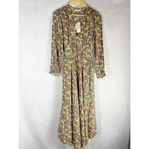 Doen Charleston Midi  Dress Size Small Green Valley Floral